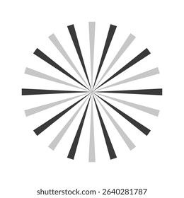 Retro black white sun rays bg. Pop art comic cartoon element. Vintage sunburst effect. Vector illustration. EPS 10.