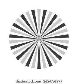 Retro black white sun rays bg. Pop art comic cartoon element. Vintage sunburst effect. Vector illustration. EPS 10.