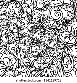 Retro Black and White Vector Seamless Pattern