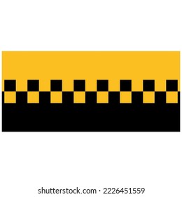 Retro black yellow checkered. Square vintage tile. Vector illustration. Stock image.