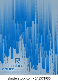 Retro blue brochure with circles
