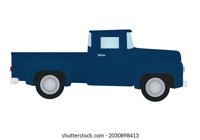 Retro blue car. vector illustration