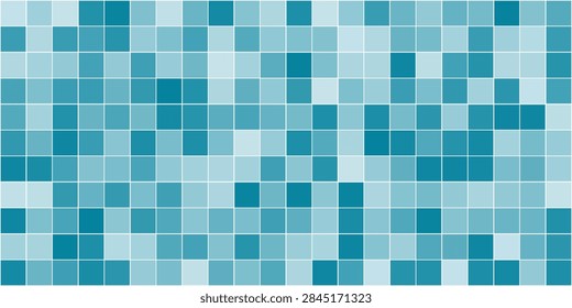 Retro blue ceramic tiles with subtle green tones and a worn finish. Versatile background for kitchen backsplash, bathroom design, rustic interiors, and architectural decor.