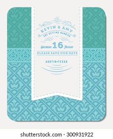 Diseño de invitaciones retro azul elegante