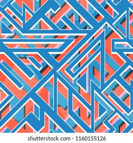Retro blue geometri seamless pattern (eps 10 vector file)