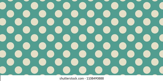 retro blue green and light beige or off white polka dot wallpaper background vector pattern design