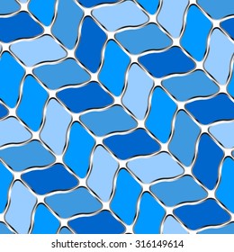 Retro blue seamless tile background on white