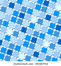 Retro blue seamless tile background on white
