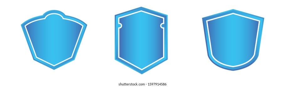 Retro blue shields vector collection,blue label and badges