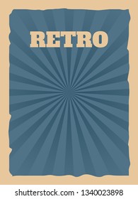 retro blue vintage poster template vector design illustration