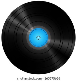 Retro Blue Vinyl Disc Record