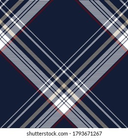 Modalidades escocesas retro azul, blanco y rojo diagonal moderna sin costuras.Textura de manteles, prendas de vestir, camisas, vestidos, chaqueta, falda, papel, mantas y otros productos textiles. 