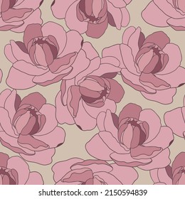 Retro Boho Flowers, Floral Seamless Pattern Background