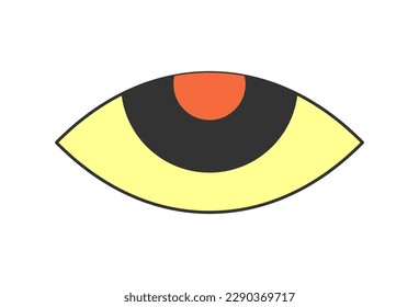 Retro boho öffnen Auge. Psychedelische Groovy Hippie Stil minimale böhmische Design. Vintage Hippy verrückt esoteric Pupil Aufkleber. Abstrakte 60er, 70er, 80er Jahre, trendige y2k-Vektorgrafik