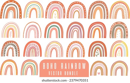 Retro Boho Rainbow Vector Bundle svg