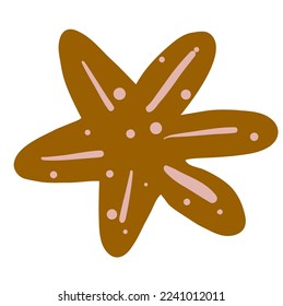 Estrella de boho retro aislada en blanco. Vector