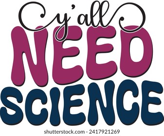 Retro Bold Colorful Wavy Science Sublimation Typography on White Background for Ready Print on T-shirts and More. Vector Square Template for Print on Demand Business and Printing Industry.