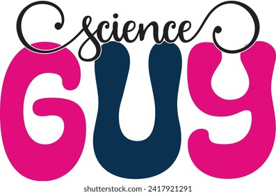 Retro Bold Colorful Wavy Science Sublimation Typography on White Background for Ready Print on T-shirts and More. Vector Square Template for Print on Demand Business and Printing Industry.