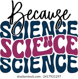 Retro Bold Colorful Wavy Science Sublimation Typography on White Background for Ready Print on T-shirts and More. Vector Square Template for Print on Demand Business and Printing Industry.