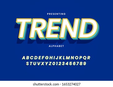 Retro bold and cool color alphabet font. Typography vintage style fonts for poster headline. vector illustration
