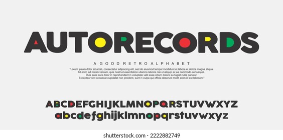 Retro Bold Heavy Font. Typography urban style alphabet fonts for fashion, sport, technology, digital, movie, logo design, vector illustration