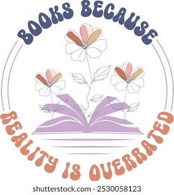 Retro Book Lover EPS Pacote
