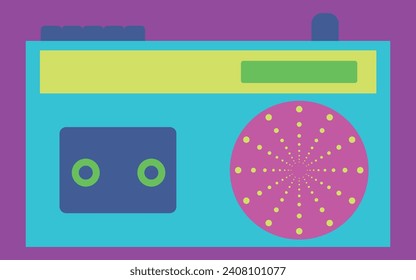 Retro boombox in flat style