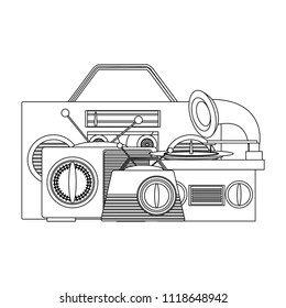 Retro boombox icon