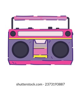 Retro boombox on white background