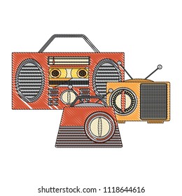 Retro boombox stereo design