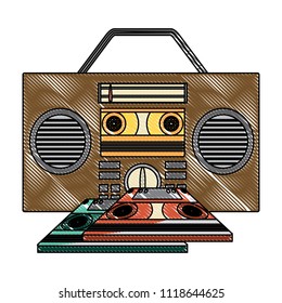 Retro boombox stereo design