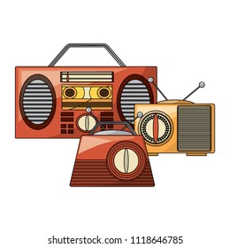 Retro boombox stereo design