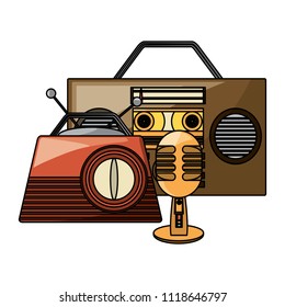 Retro boombox stereo design