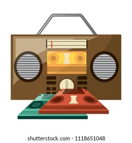 Retro boombox stereo design