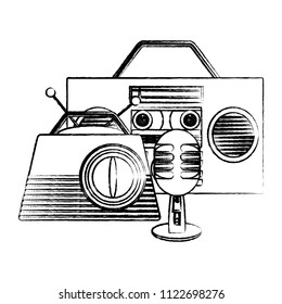Retro boombox stereo design