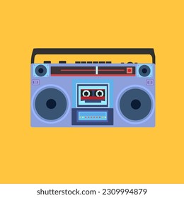 Retro boombox vector clipart illustration	