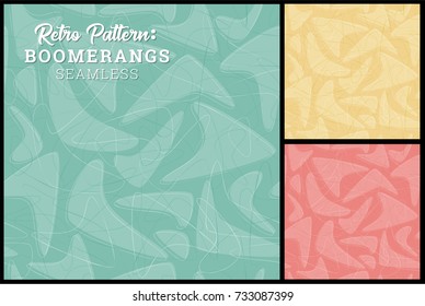 Retro Boomerang Seamless Pattern 3 retro colors