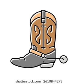 retro boot color icon vector. retro boot sign. isolated symbol illustration
