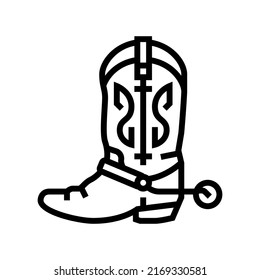 retro boot line icon vector. retro boot sign. isolated contour symbol black illustration