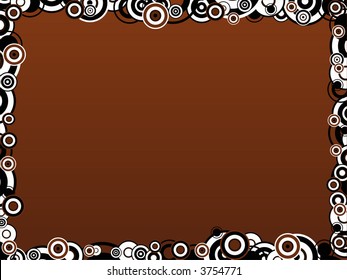 Retro Border of brown and black circles