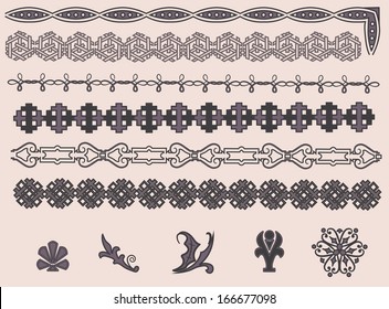 Retro border and elements set