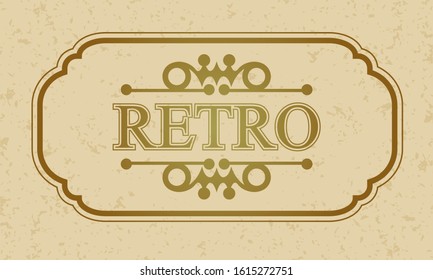Retro сalligraphic border, Flourish calligraphy monogram, Vector illustration