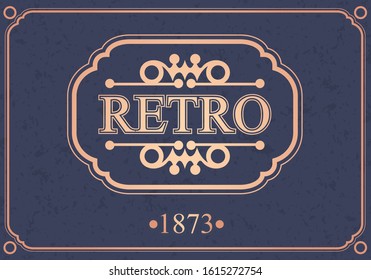 Retro сalligraphic border, Flourish calligraphy monogram, Vector illustration
