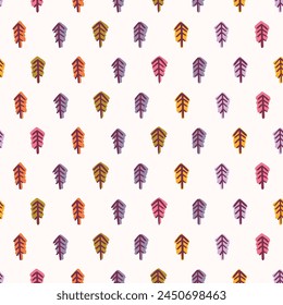 Retro botanical geo seamless vector pattern in elegant style. Luxury print textur for beautiful modern wallpaper decor. Multicolor 70s abstract leaf design. 