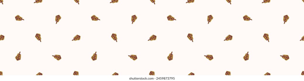 Retro botanical geo vector border in elegant style. Luxury print textur for beautiful modern banner decor. Multicolor 70s abstract leaf design. 
