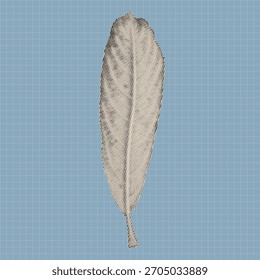Retro botanical leaf illustration created in a halftone dot style. Abstract vintage plant silhouette ideal for posters, prints, stickers, graphic design, and contemporary collage art.