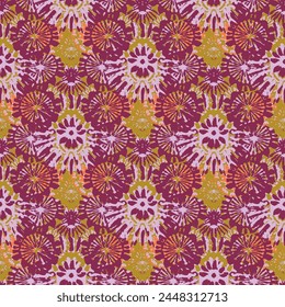 Retro botanical seamless vector pattern in elegant style. Luxury print textur for beautiful feminine wallpaper decor. Multicolor 70s leaf design. 