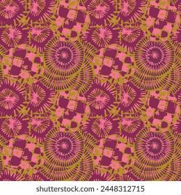 Retro botanical seamless vector pattern in elegant style. Luxury print textur for beautiful feminine wallpaper decor. Multicolor 70s leaf design. 