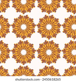 Retro botanical seamless vector pattern in elegant style. Luxury print textur for beautiful feminine wallpaper decor. Multicolor 70s leaf design. 