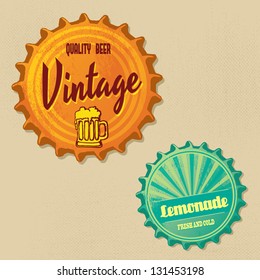 Retro Bottle Cap Design - Vintage Bottle Caps